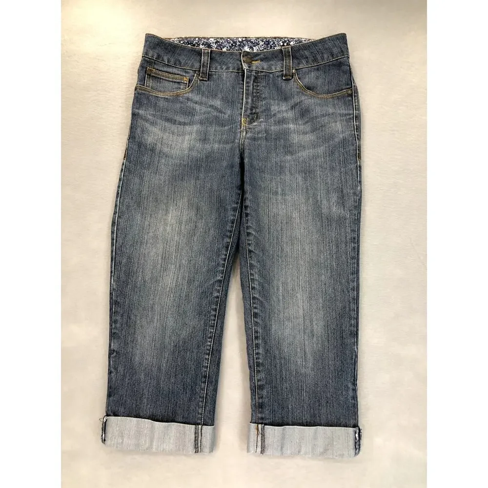 Faded Glory Womens Cropped Stretch Jeans Size 8 - Picture 1 of 11